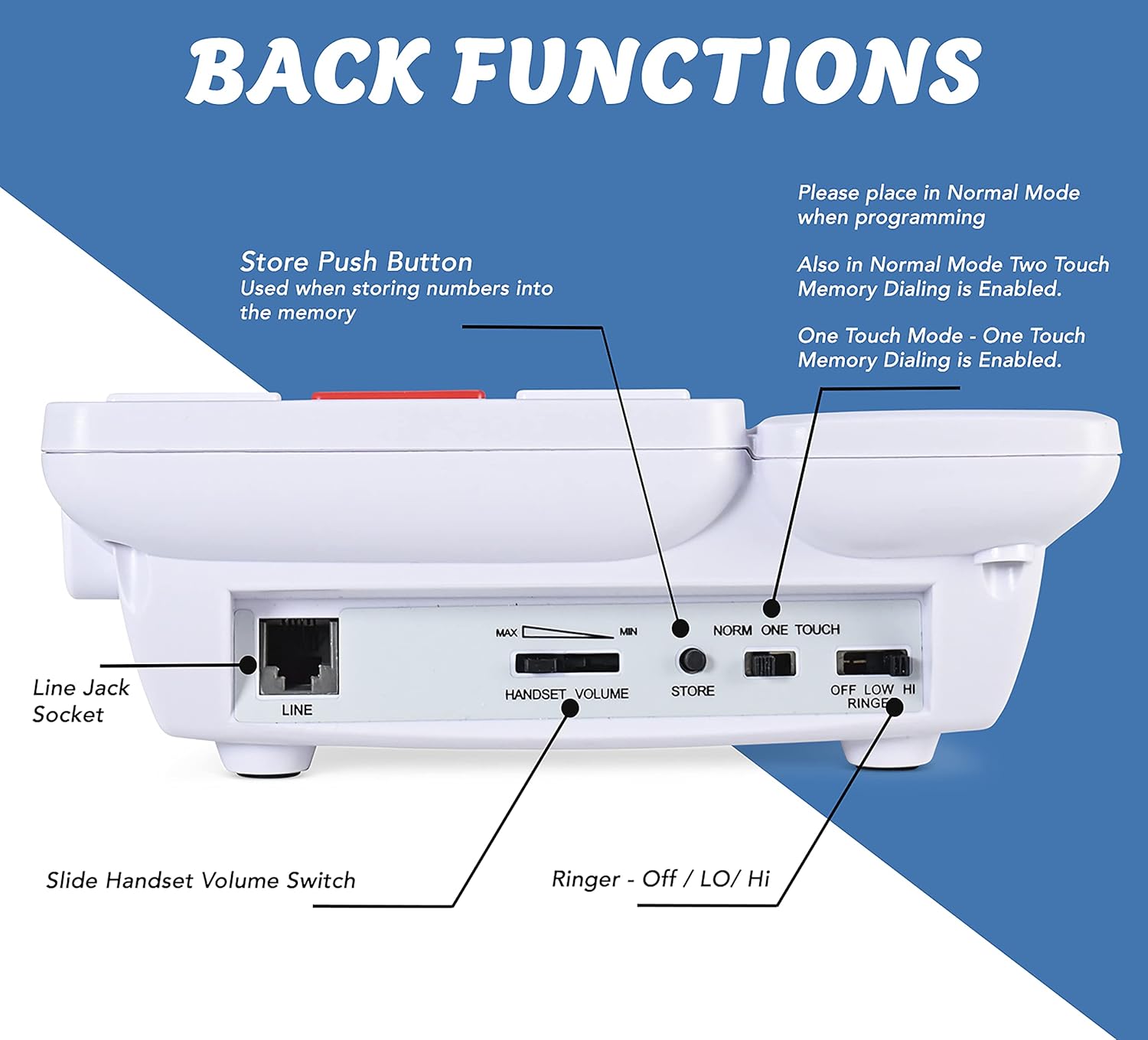 Future Call FC-8888 Big Button Phone for Seniors | Large Button Phones for Seniors | Phone for Visually Impaired and Telephones for Hearing Impaired | 40db Handset | Best Landline Phones for Seniors - Image 4