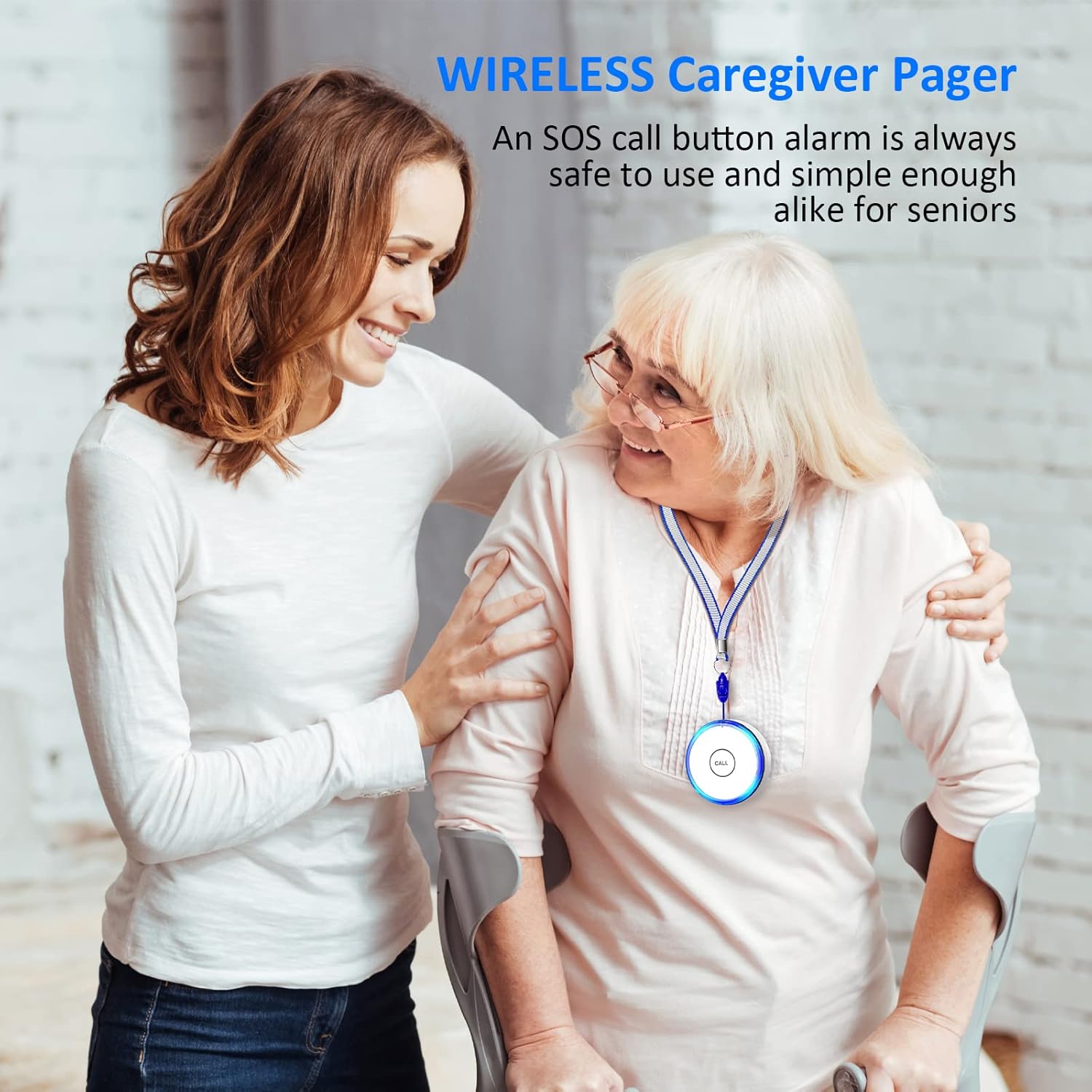 Caregiver Pager, Wireless Call Button for Elderly/Senior at Home, 500 Feet Medical Life Alert System with 2-SOS Buttons and 2-Pagers, Emergency Panic Call Bell for Nurse Calling, Patient Assistance - Image 6