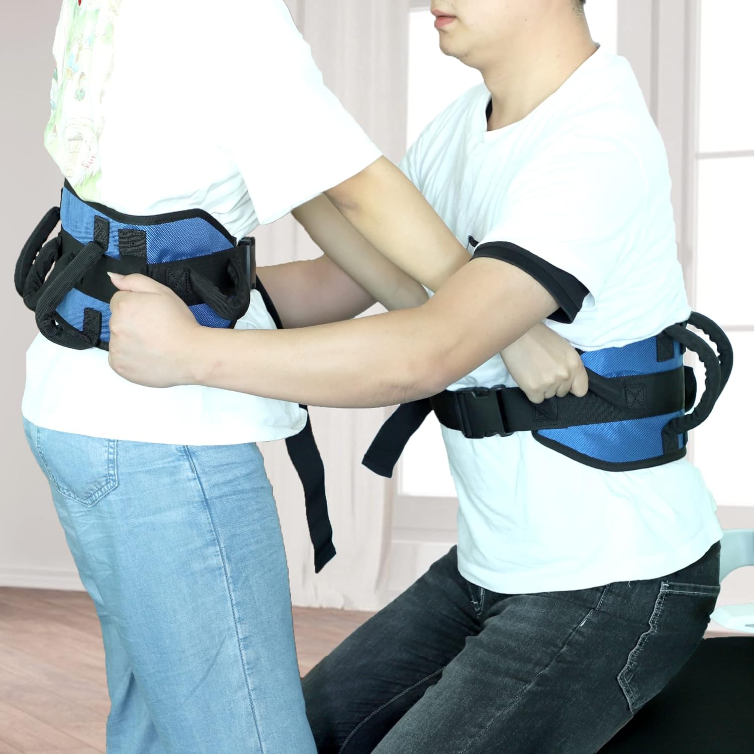 Gait Belts Transfer Belts for Seniors with Padded Handles Widen Medical Gate Belts for Elderly Inside Non Slip Patient Transfer Walking Assist & Gait Belt/Wheelchair Seat Belt for 33.5" -52" Waist - Image 4