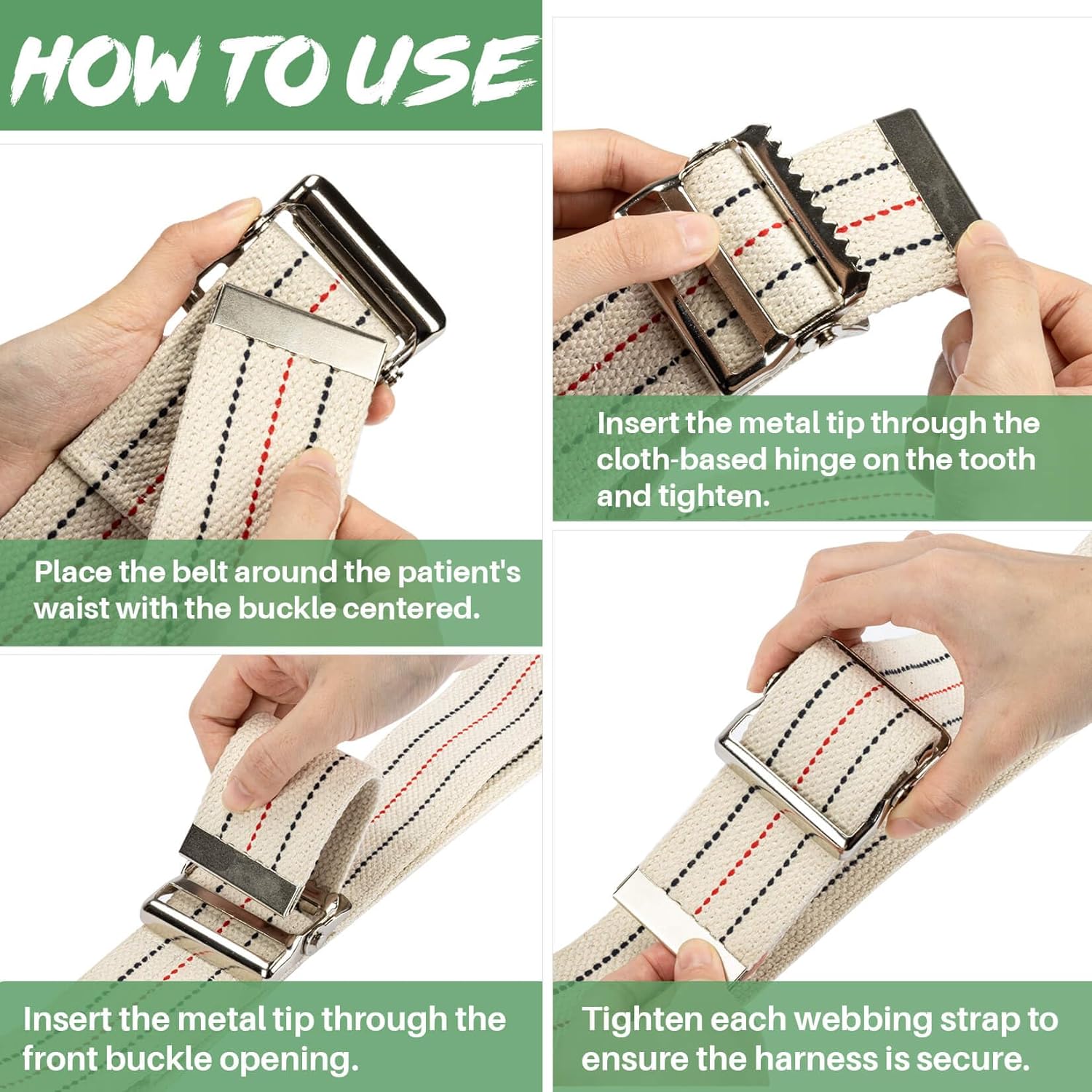 Gait Belts Transfer Belts for Seniors - Walking Gait Belts for Men with Metal Buckle MAQIHAN Heavy Duty Transfer Belt for Lifting Elderly Seniors Ambulation Accessories 60 Inch. - Image 5