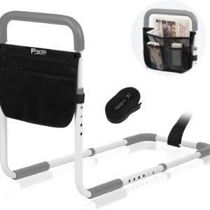 Panta Bed Rails for Elderly Adults, Adjustable Bed Assist Bar for Seniors, Medical Bed Safety Rail with Storage Bag and Fixing Strap, Portable Bed Cane Fit King, Queen, Full, Twin, Medium, Grey