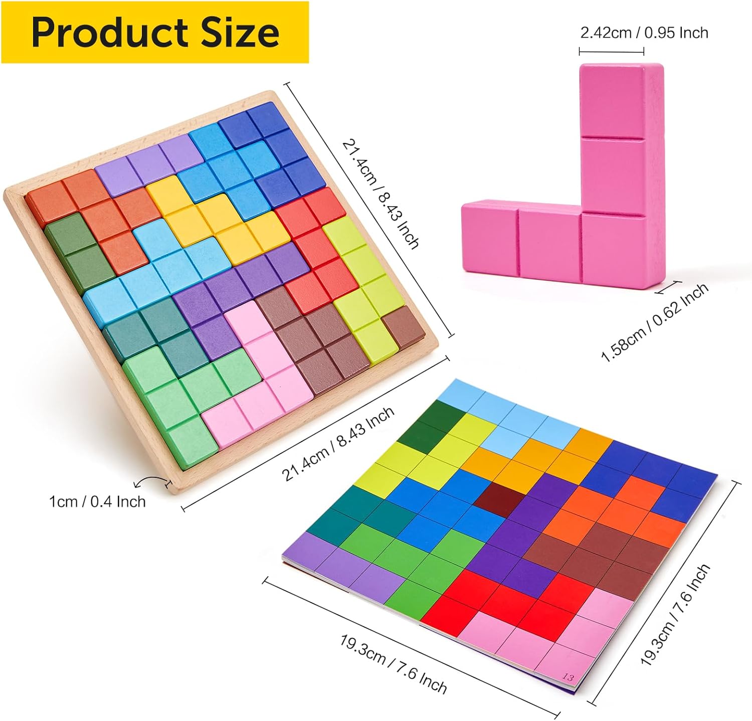 Dementia Products for Elderly, 15 Wooden Tiles Matching Dementia Activities for Seniors, Easy Memory Games for Alzheimer's, Cognitive Craft Gifts, Large Puzzle Pattern Blocks for Elderly - Image 5