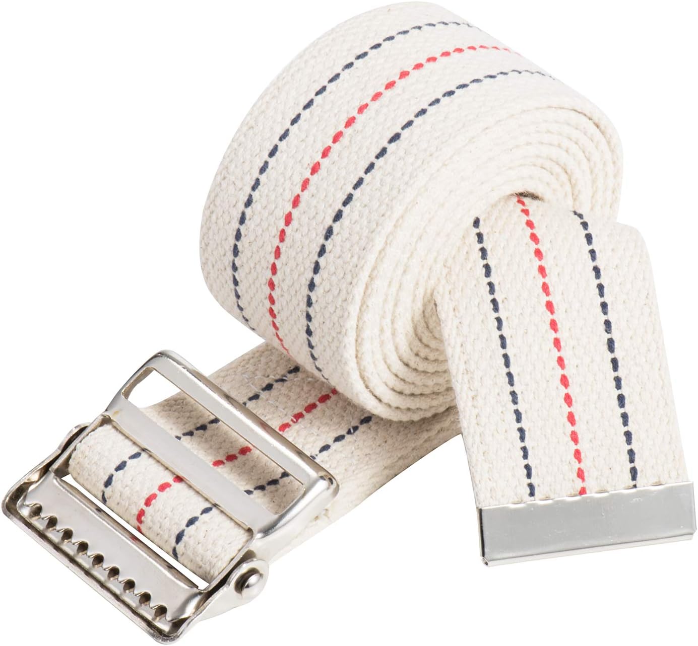 COW&COW Transfer and Gait Belt with Metal Buckle - Transfer Walking and Standing Assist Aid for Caregiver Nurse Therapist 2 inches (Beige with Stripes, 60") - Image 4