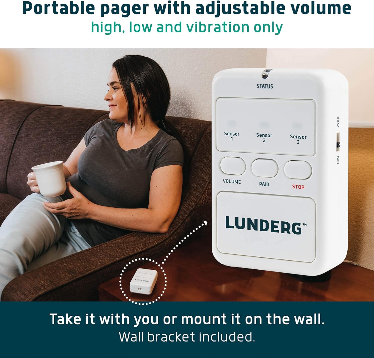 Lunderg Early Alert Bed Alarm for Elderly Adults - Wireless Sensor Pad & Pager - with Pre-Alert Smart Technology - Safety Bed Alarms and Fall Prevention for Elderly and Dementia Patients - Image 4