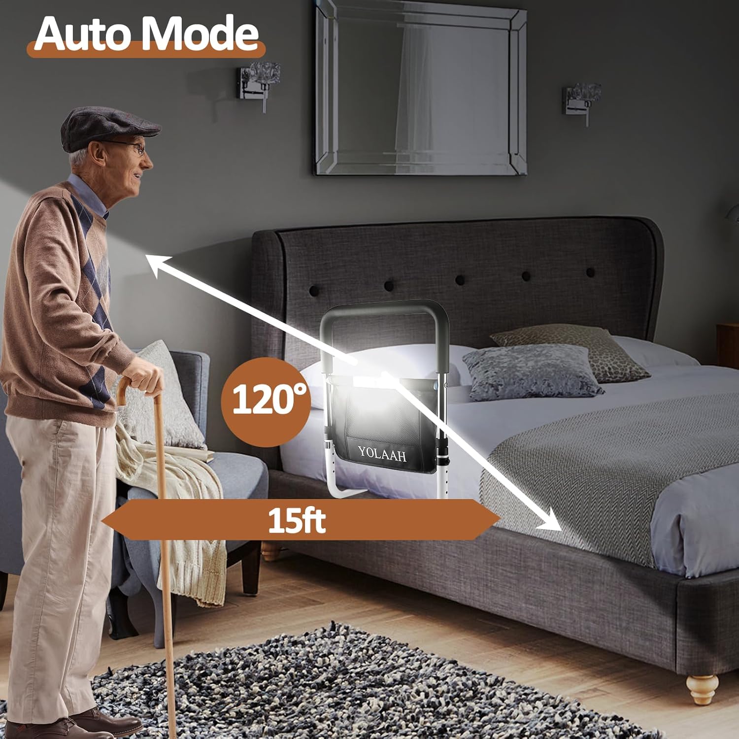 30cm Width Bed Assist Rails for Elderly Adults Safety - Bed Side Rail Fall Prevention Guard for Seniors Height Adjustable Fits Medical Bed,Queen,Twin,King,Full Bed - Image 3