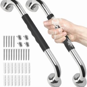 2 Pack Grab Bars for Bathroom, 16 Inch Anti Slip Bathroom Handicap Grab Bars for Showers, Safety Bath & Shower Grab Bar for Seniors, Shower Handles for Elderly, Tesuchan
