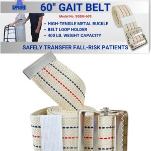 Secure Gait Belt for Seniors with Metal Buckle - Transfer and Walking Standing Aid Elderly, Physical Therapy, Nurses