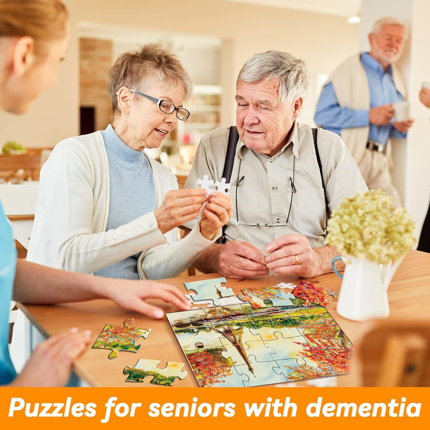 5 Packs 16 Piece Large Jigsaw Puzzles for Elderly Dementia Alzheimer's Products Activities, Alzheimer's Puzzles Cognitive Games for Adults Elderly Seniors with 5 Storage Bags - Image 6