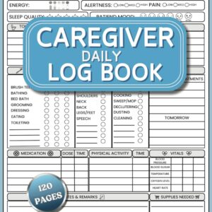 Caregiver Daily Log Book: Track Medication, Meals, Vital Signs, and Daily Care for Elderly, Seniors, Dementia & Alzheimer's Patients in Long-Term Care or Assisted Living