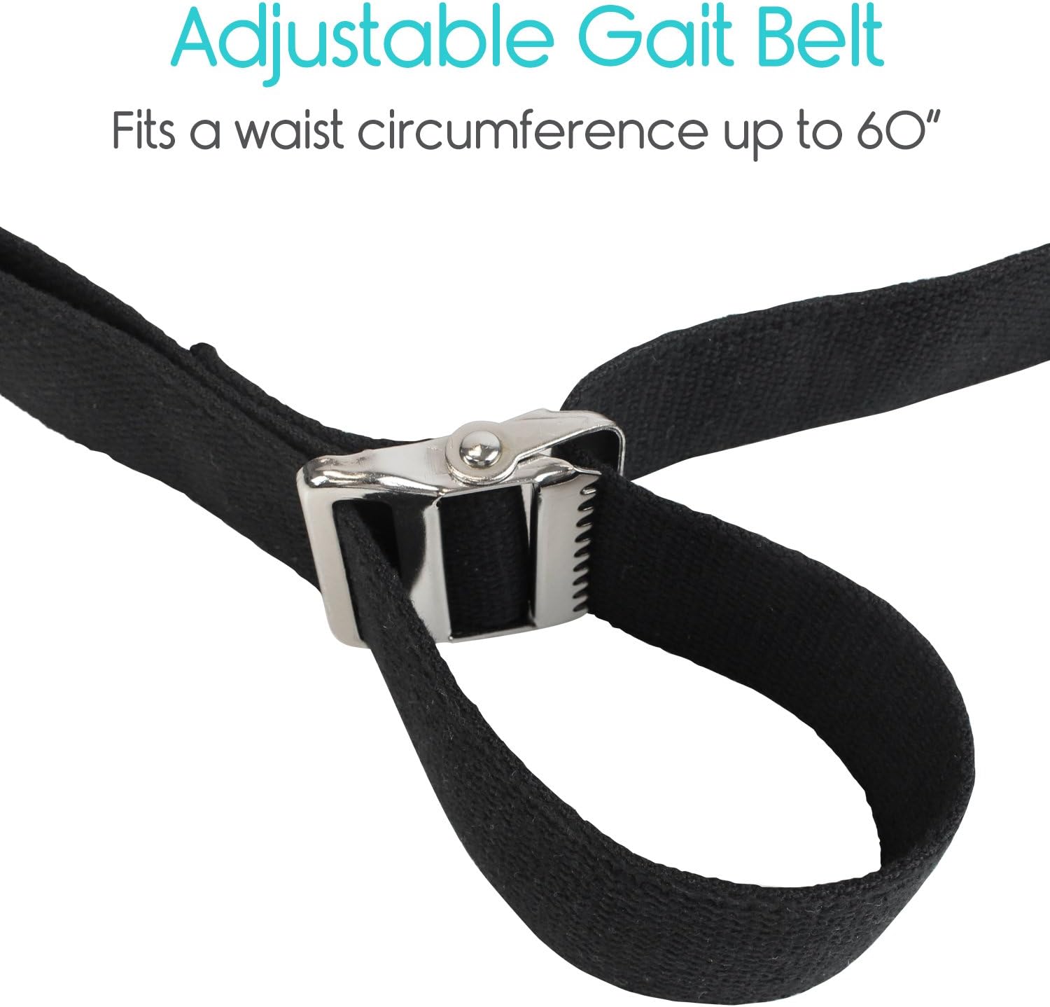 Vive Gait Belt (60 Inch) - Transfer Assist Device for Caregiver, Nurse, Therapist, Seniors, Elderly, Bariatric, Occupational and Physical Therapy - Medical Nursing Safety - Walking & Standing Aid - Image 5