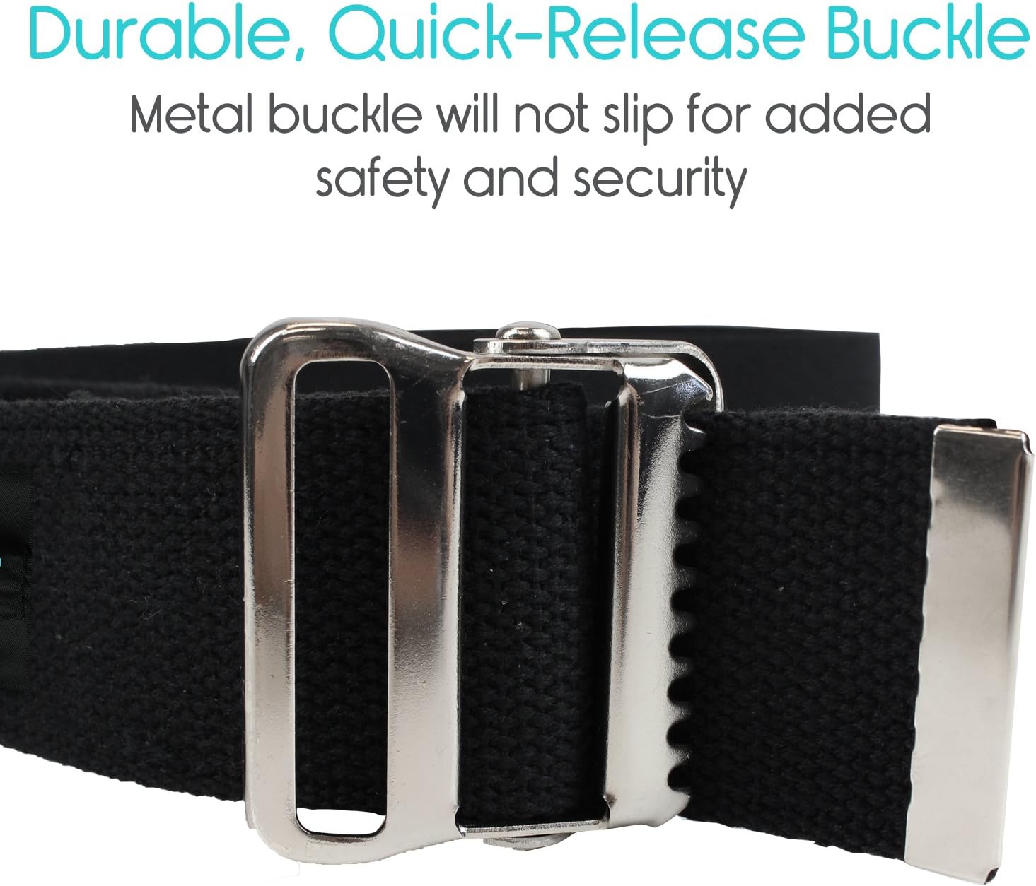 Vive Gait Belt (60 Inch) - Transfer Assist Device for Caregiver, Nurse, Therapist, Seniors, Elderly, Bariatric, Occupational and Physical Therapy - Medical Nursing Safety - Walking & Standing Aid - Image 7