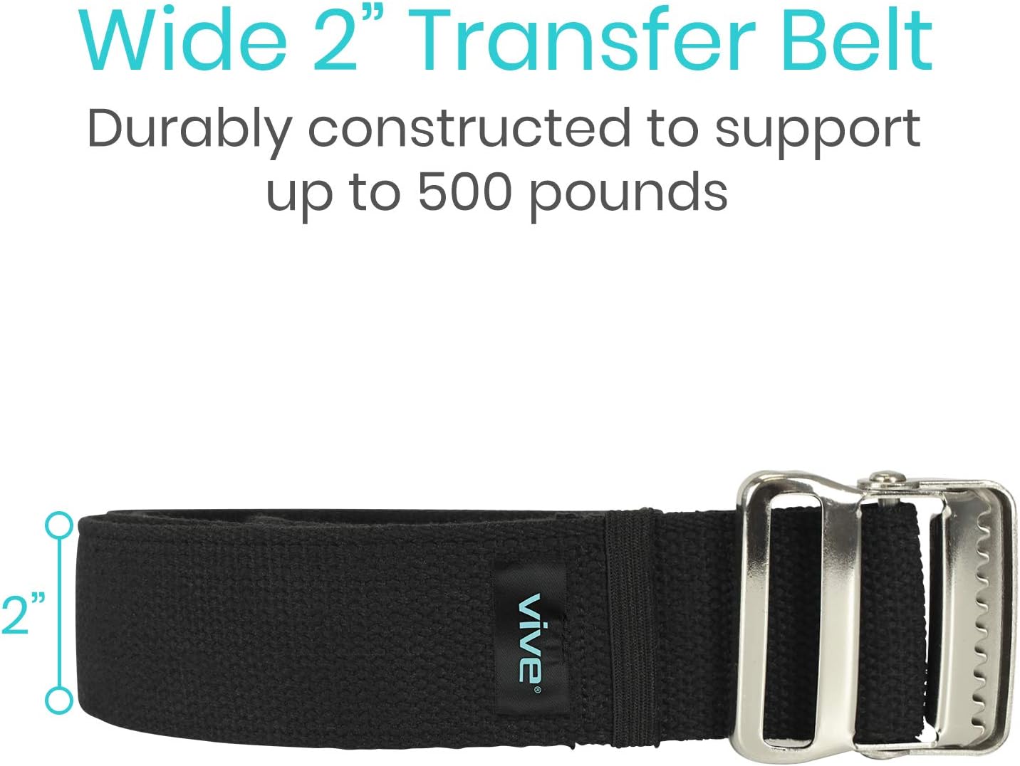 Vive Gait Belt (60 Inch) - Transfer Assist Device for Caregiver, Nurse, Therapist, Seniors, Elderly, Bariatric, Occupational and Physical Therapy - Medical Nursing Safety - Walking & Standing Aid - Image 6