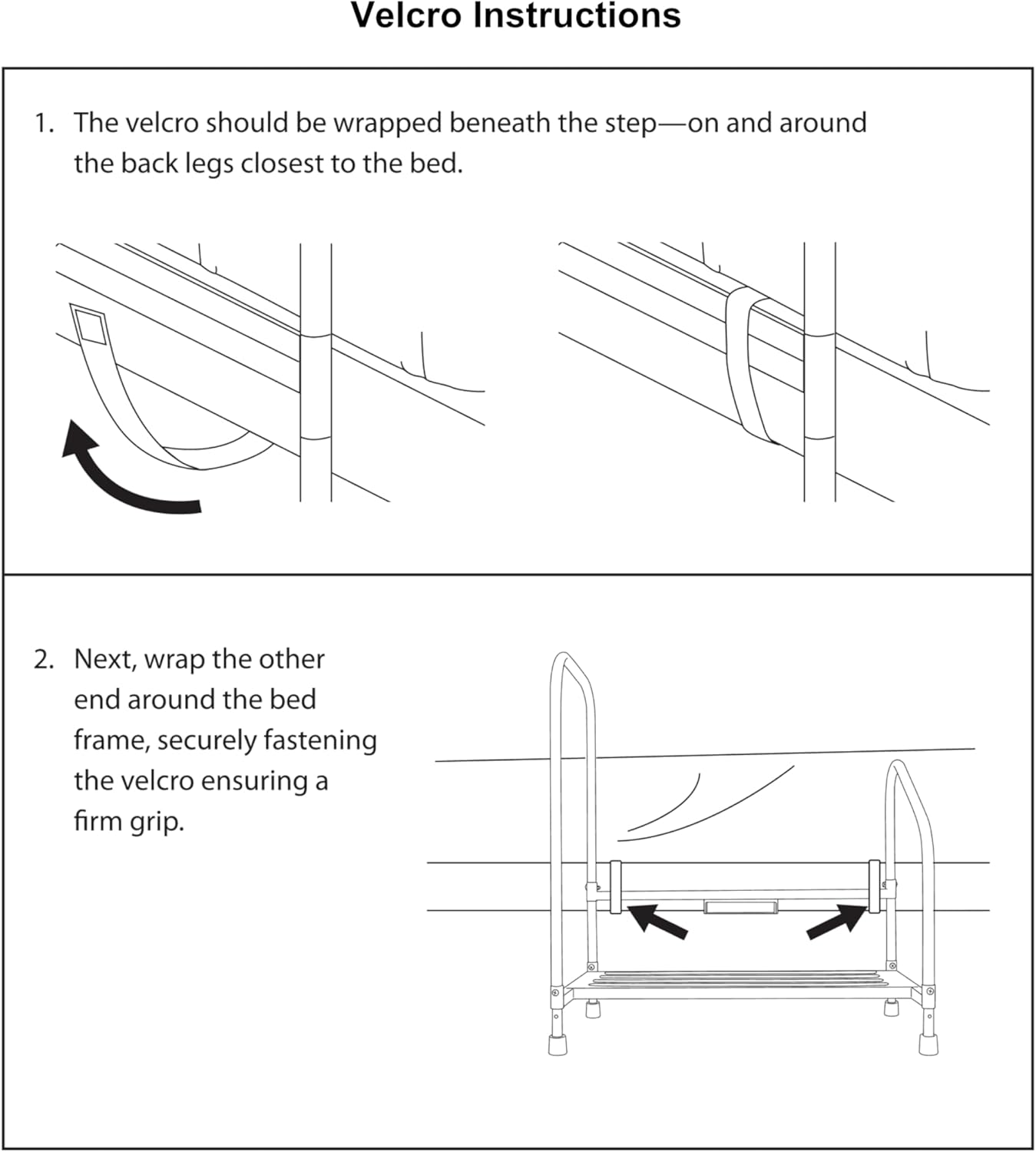 Step2Bed Bed Rails For Elderly with Adjustable Height Bed Step Stool & LED Light for Fall Prevention - Portable Medical Step Stool comes with Handicap Grab Bars making it easy to get in and out of bed - Image 3