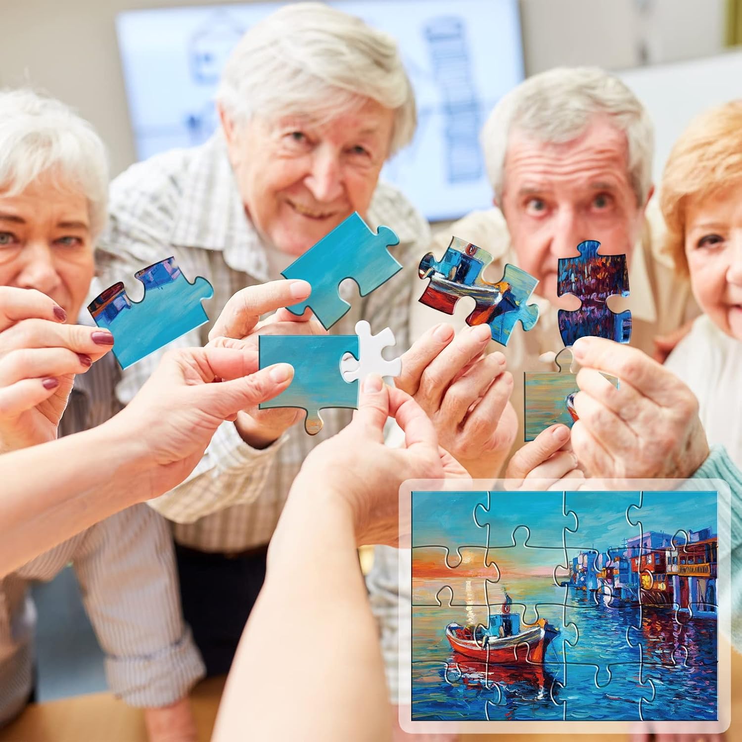 5 Packs 16 Piece Large Jigsaw Puzzles for Elderly Dementia Alzheimer's Products Activities, Alzheimer's Puzzles Cognitive Games for Adults Elderly Seniors with 5 Storage Bags - Image 7