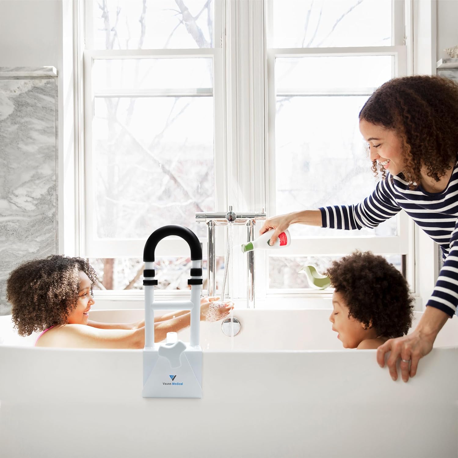 FSA/HSA Eligible, Vaunn Medical Bathtub Handle Grab Bar and Safety Rails for Seniors, Height Adjustable Tub Handles - Image 4