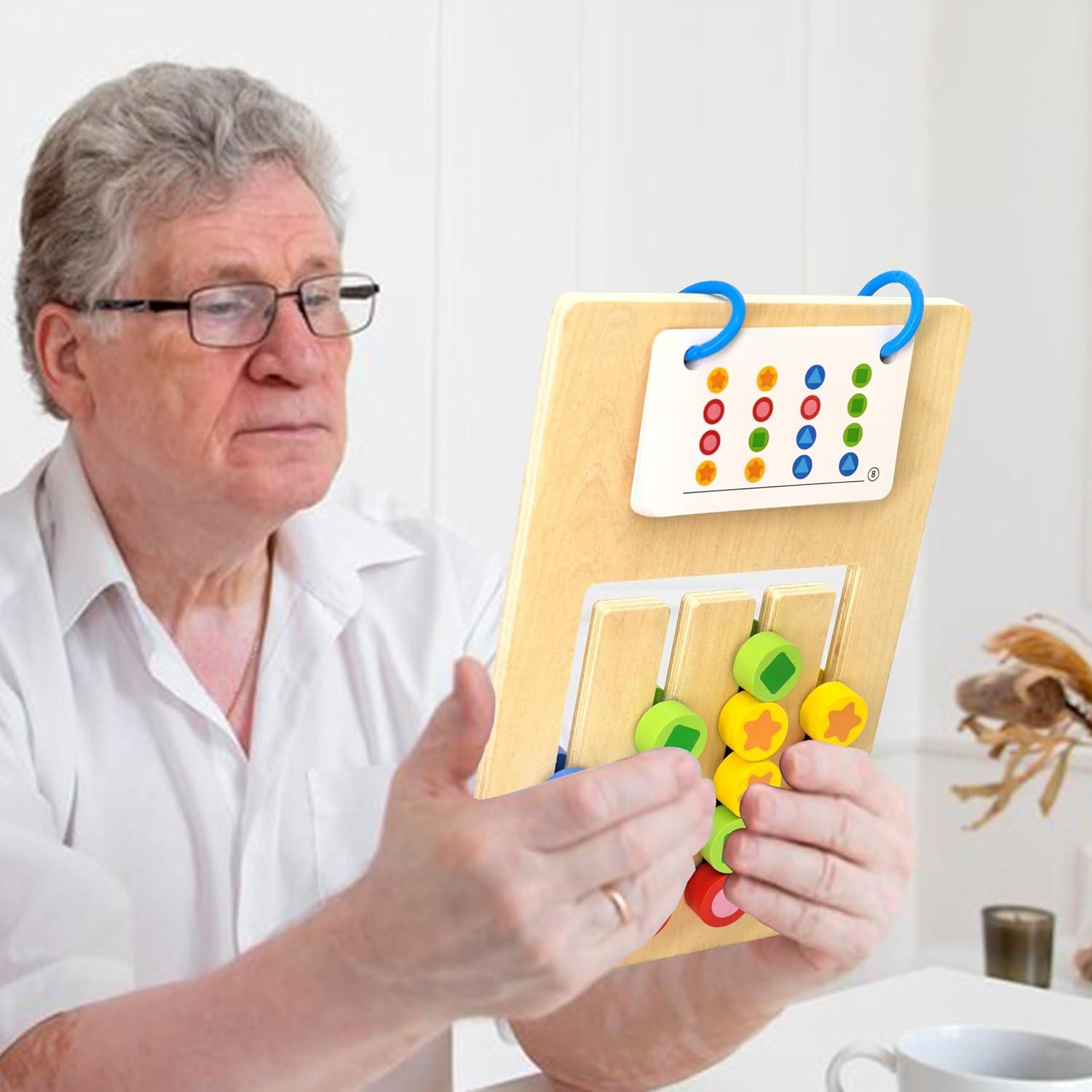 Double Color Matching Games for Dementia Patients, Easy Memory Care Activities for Seniors, Handhold Alzheimers Products for Elderly, Cognitive Puzzle Blocks Maze Busy Board Crafts Gadgets Gifts - Image 5