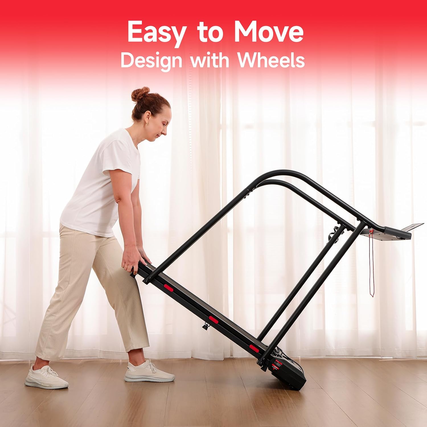 Yesoul Walking Treadmill with Long Handles for Seniors,Recovery Fitness Exercise Machine with Stable and Safe Structural Design, Large LED Display for Elderly,300 lbs Capacity - Image 6