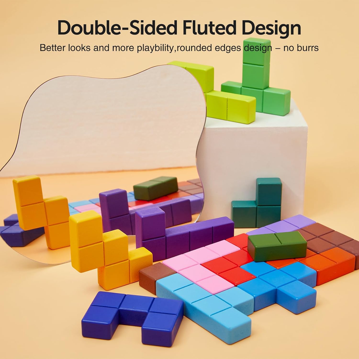 Dementia Products for Elderly, 15 Wooden Tiles Matching Dementia Activities for Seniors, Easy Memory Games for Alzheimer's, Cognitive Craft Gifts, Large Puzzle Pattern Blocks for Elderly - Image 8