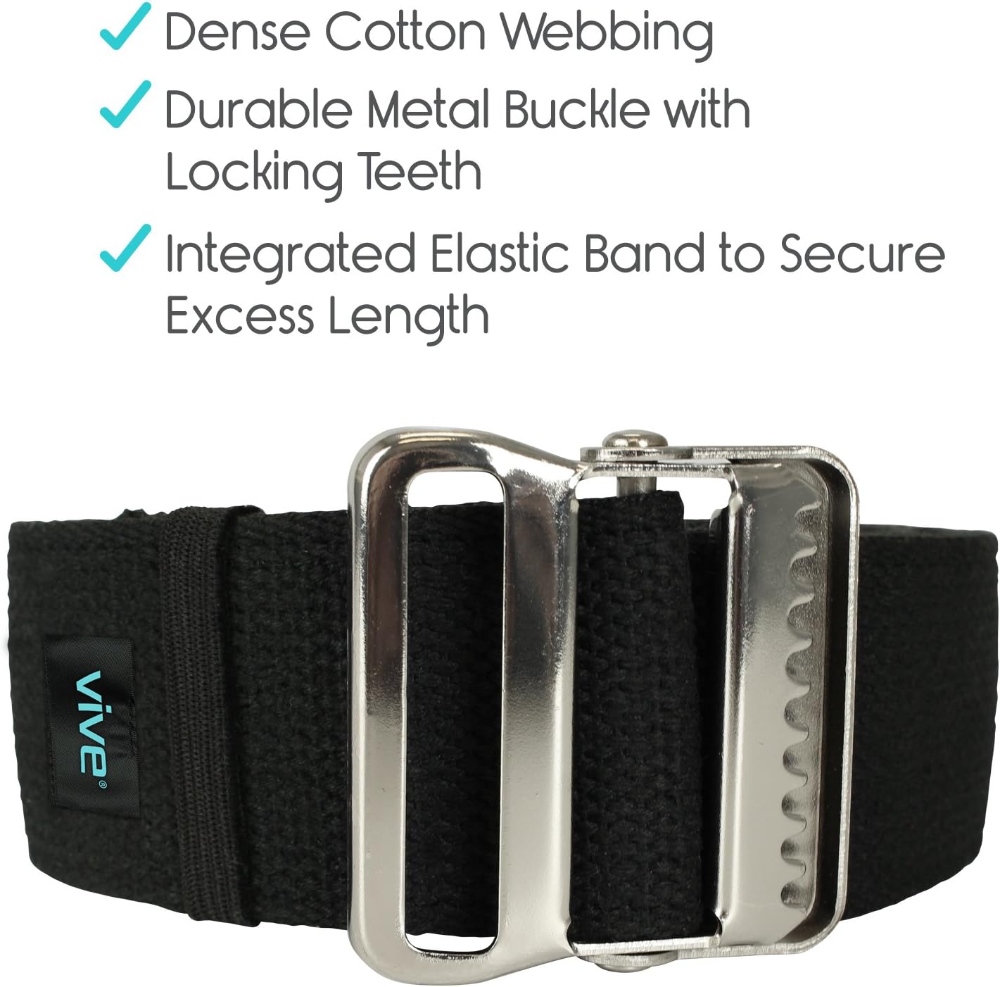 Vive Gait Belt (60 Inch) - Transfer Assist Device for Caregiver, Nurse, Therapist, Seniors, Elderly, Bariatric, Occupational and Physical Therapy - Medical Nursing Safety - Walking & Standing Aid - Image 8