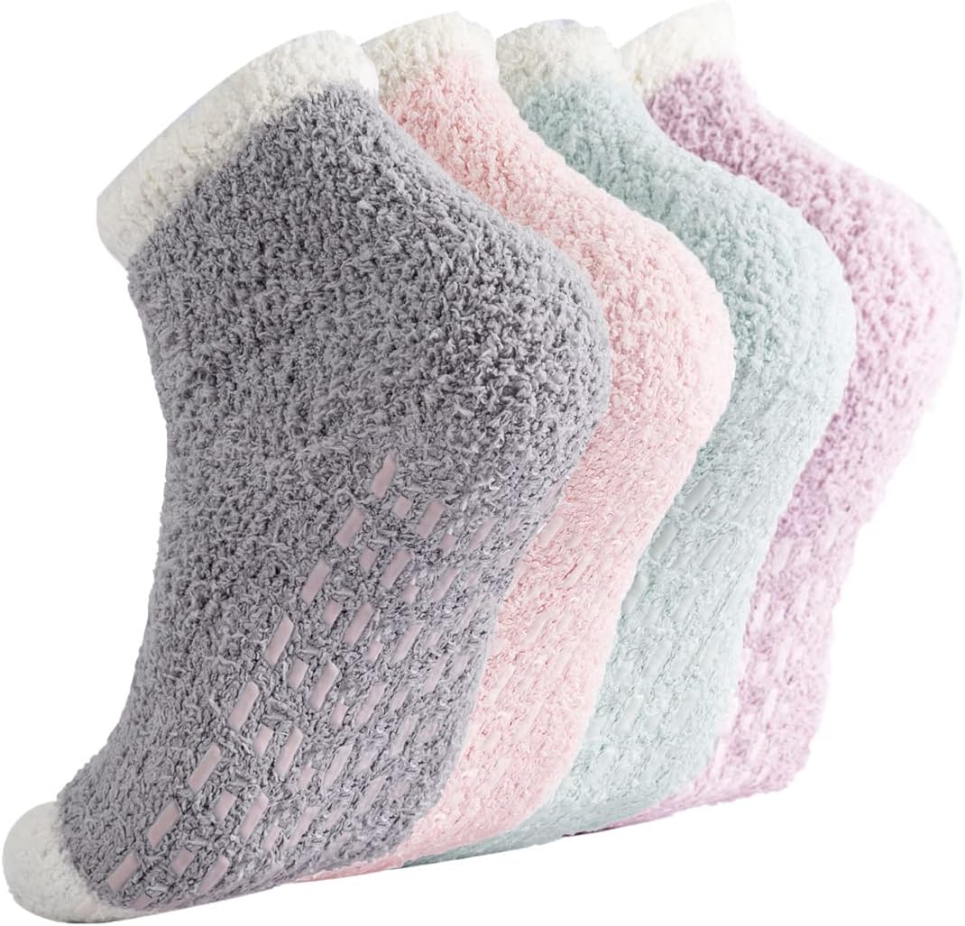 Breslatte Non Slip Hospital Socks with Grips for Women Grip Slipper Socks for Women Gifts