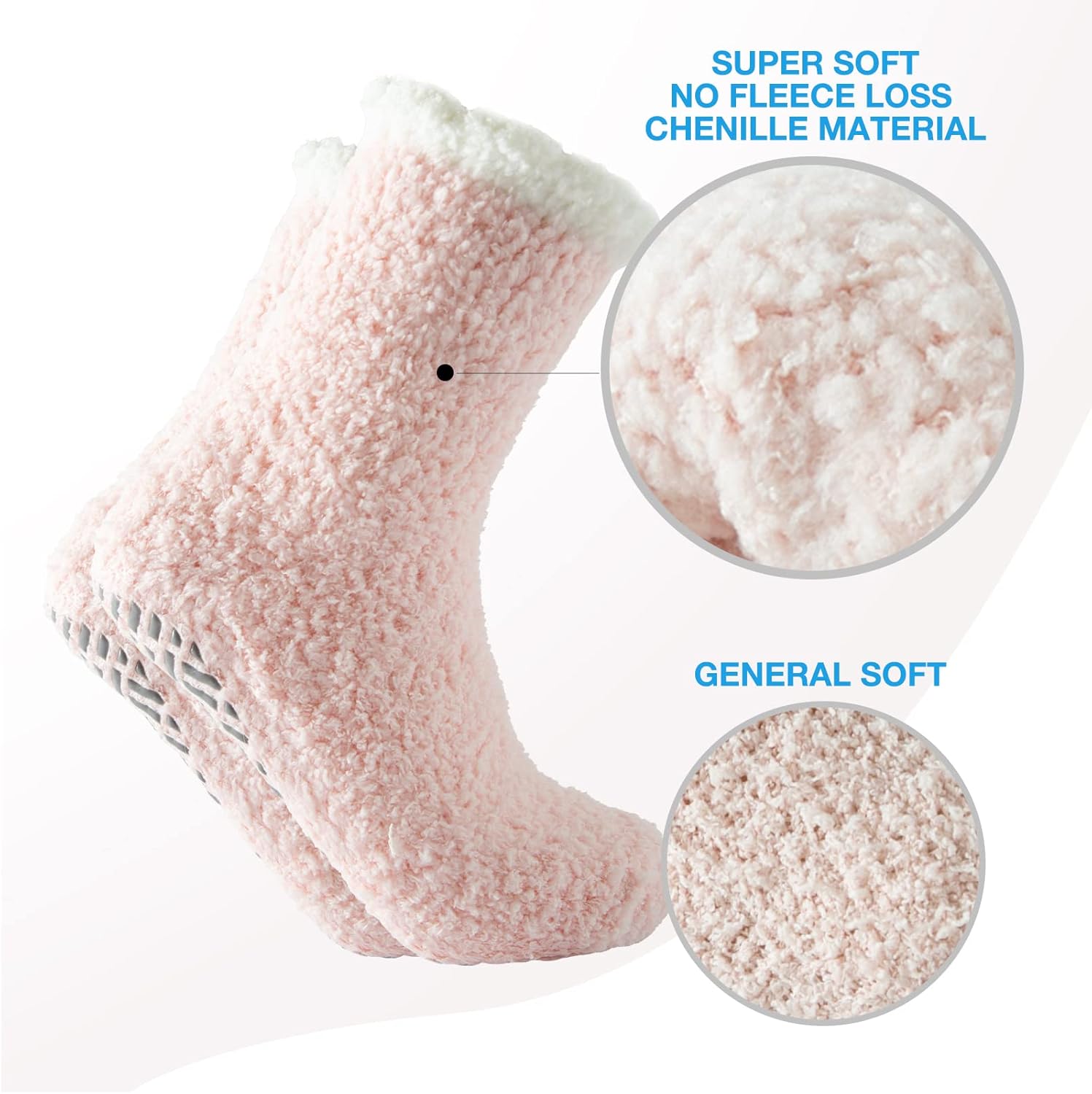Bulinlulu Fuzzy Socks with Grips Plush Sleep Cozy Winter Soft Hospital Fluffy Socks Gifts for Women - Image 4