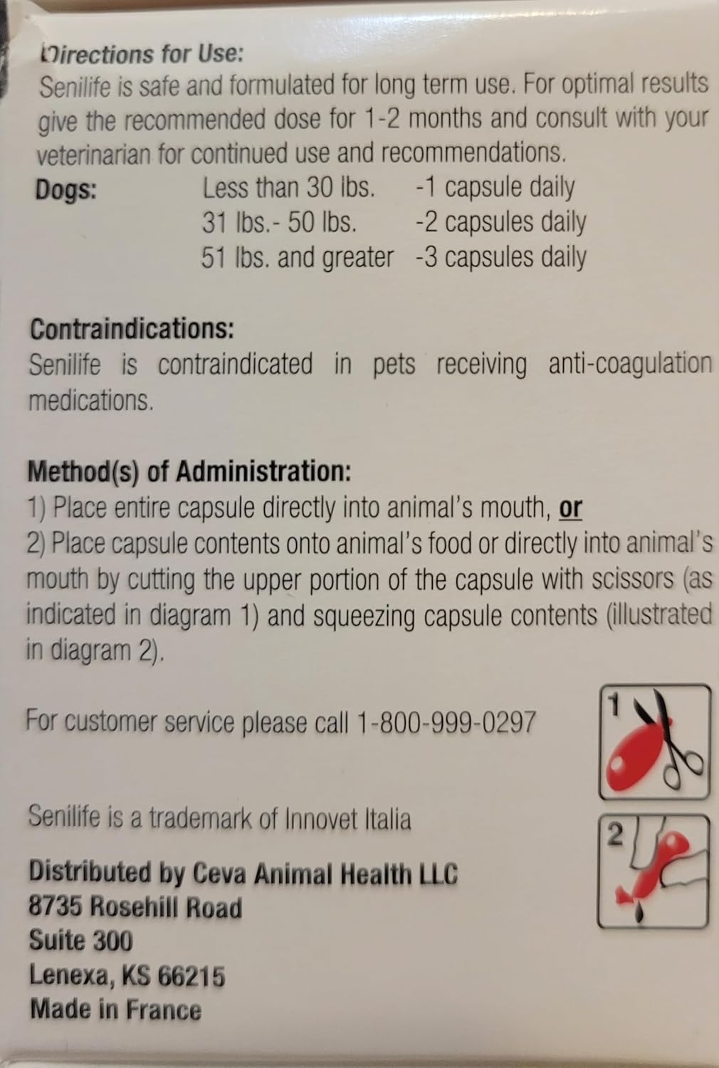 SEGMINISMART CEVA Animal Health D59010B Senilife Nutritional Supplement for Elderly Dogs- 30 capsules/ box - Image 2