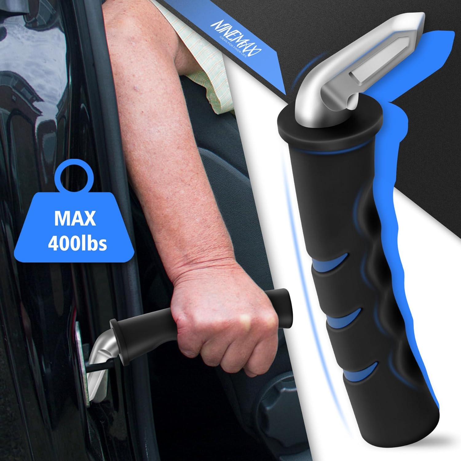 NINEMAX Car Door Assist Handle for Elderly, Car Transfer Door Handle for Seniors Handicap Portable Vehicle Support Grab Handy Bar - Image 3