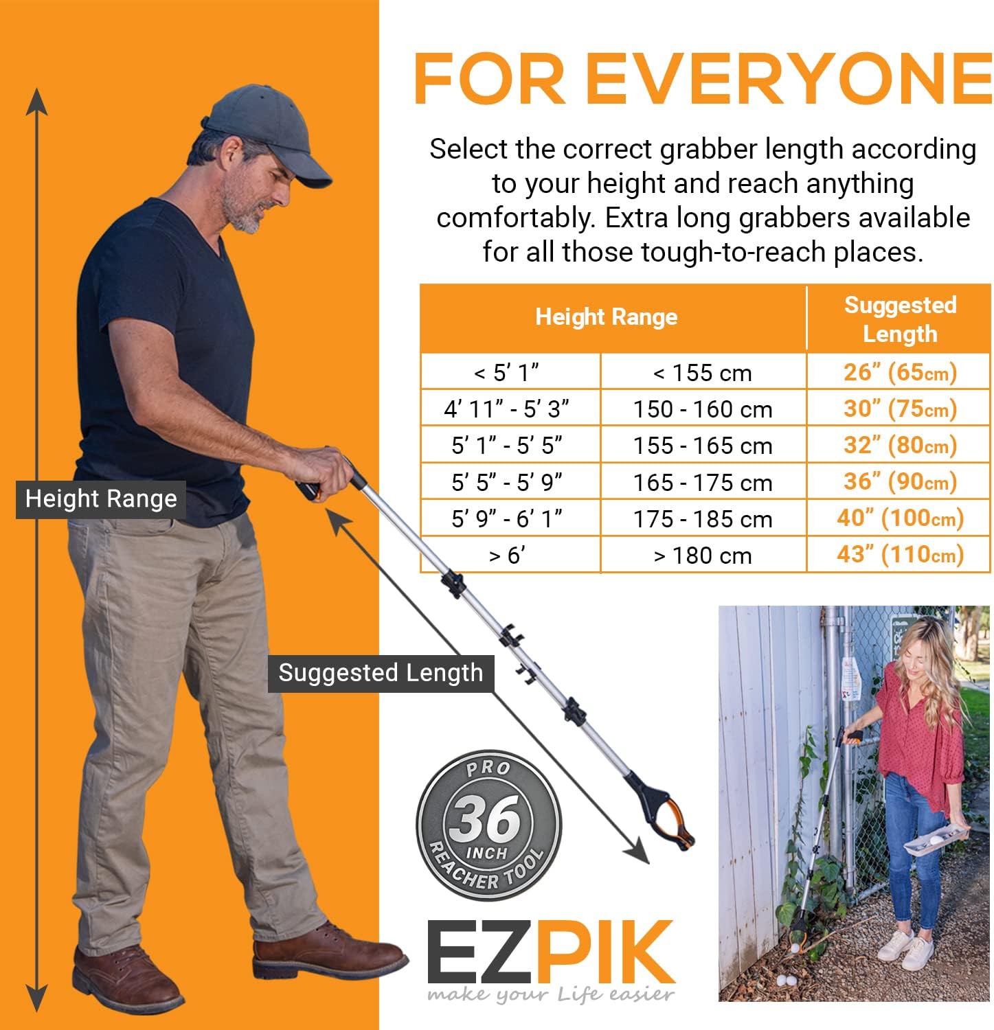 EZPIK Pro 36" Flexible Folding Grabber Tool for Elderly + Magnets, Reacher for Disabled & Seniors Heavy Duty Rotating Grippers for Reaching Underneath, Trash Grabbers & Pickers for Mobility 2-Pack - Image 6
