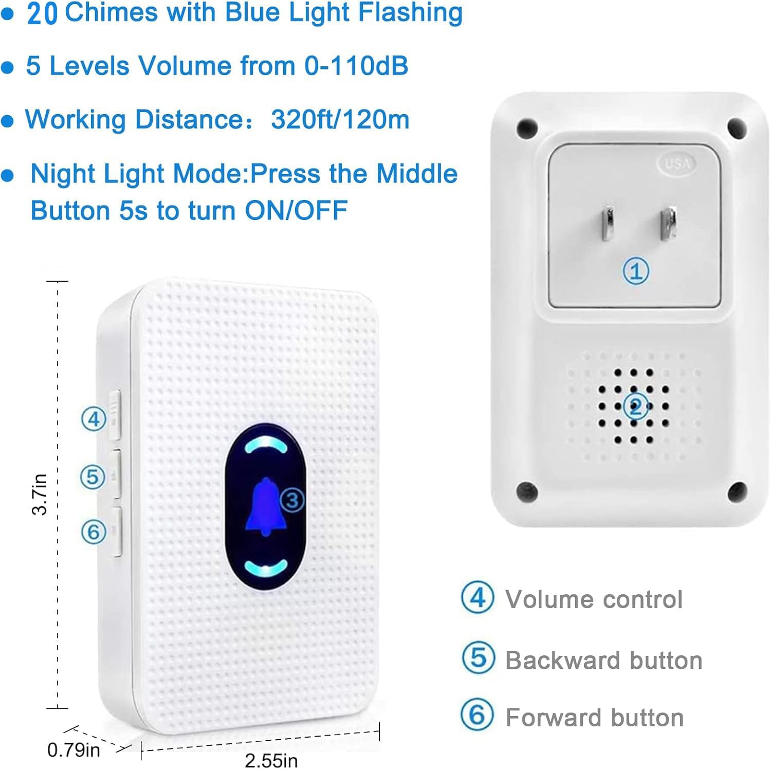 Daytech Wireless Caregiver Pager Call Button Elderly Nurse Alert System for Elderly Monitoring/Seniors with 2 SOS Call Panic Buttons & 2 Watch Pagers, 500+Feet 3 Receivers - Image 9