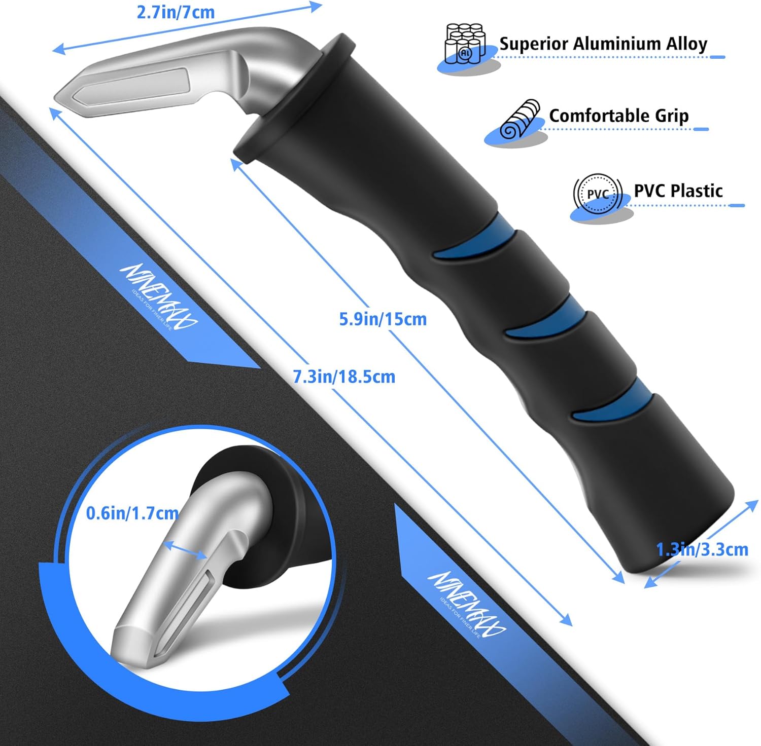 NINEMAX Car Door Assist Handle for Elderly, Car Transfer Door Handle for Seniors Handicap Portable Vehicle Support Grab Handy Bar - Image 2