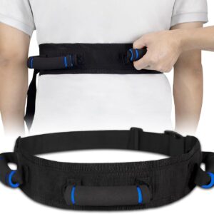 Gait Belt for Seniors, Transfer Belt with Handles, Safety Gate Belt for Elderly Lift Belts Physical Therapy with Quick Release Buckle Standing Aids & Support for Elderly Handicap Patient Care (Black)