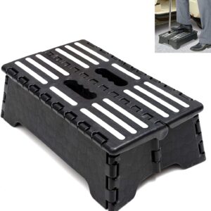 Sturdy Folding Step Stool Portable 5”, Collapsible Half Step for Seniors Older Adults up to 300 lbs Entering Camper Van SUVs and RV, for Elderly People Getting up High Bed or Stairs