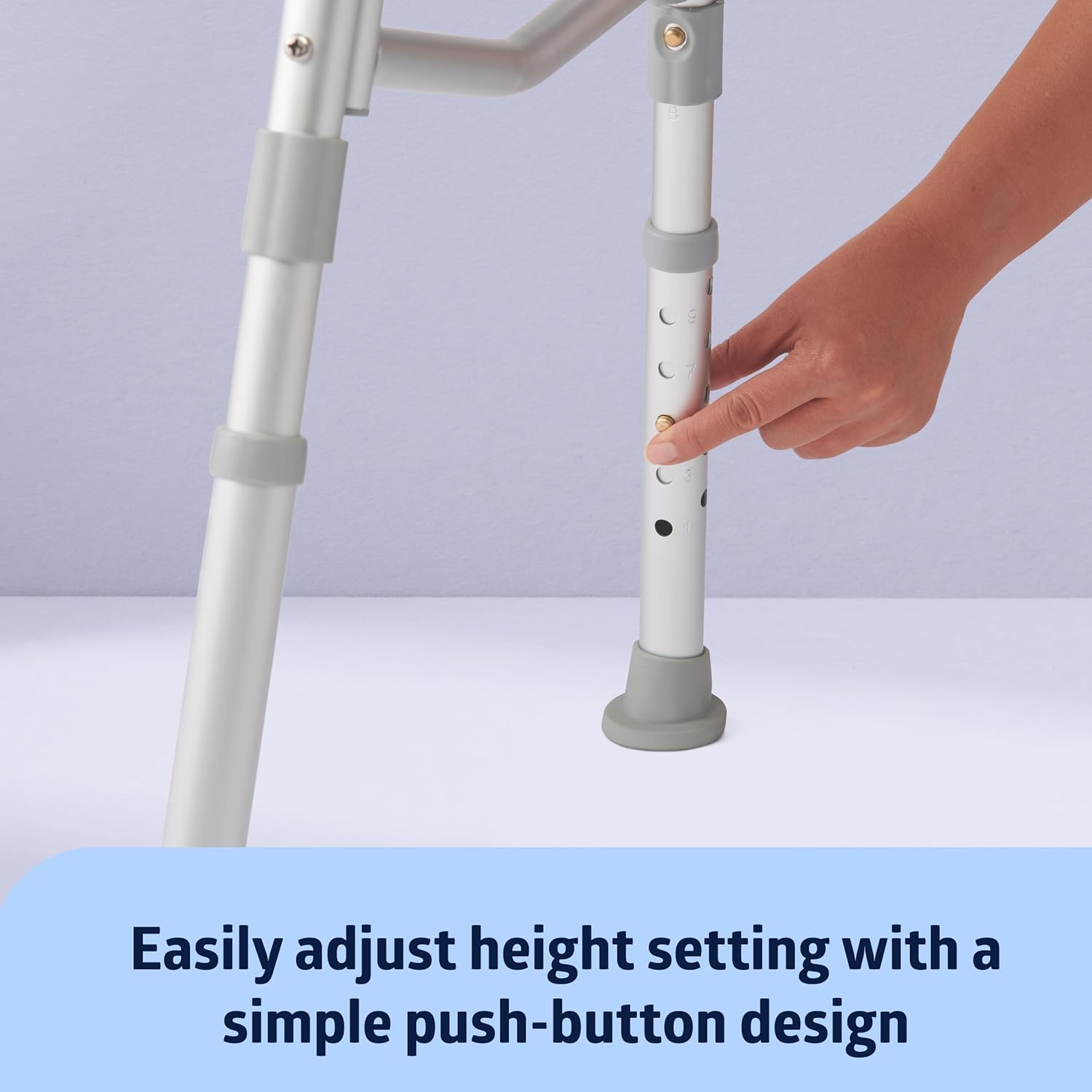 Medline Transfer Bench for Bathtubs and Showers, Adjustable Shower Bench and Bath Seat for Seniors and Adults, Slip-Resistant Feet, Heavy-Duty 400 lb. Weight Capacity, Tool-Free Assembly - Image 3