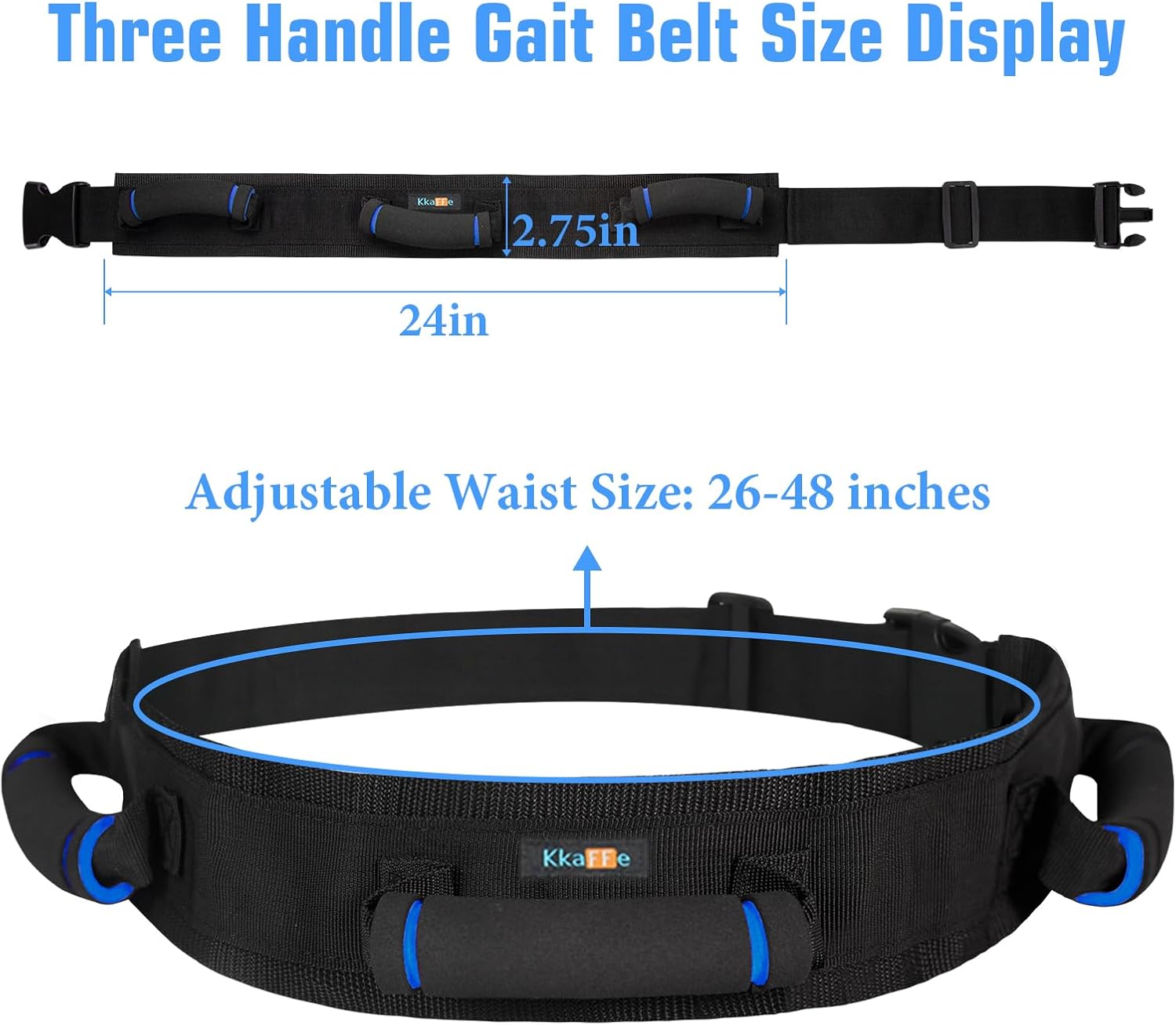 Gait Belt with Handles, Transfer Belt for Elderly, Patient Gait Belts, Transfer Belt Assist, Gait Belts for Seniors, Upgraded Using Rubber Handles (Blue) - Image 7
