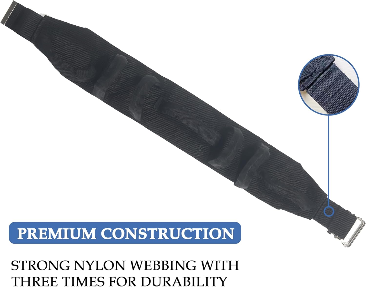 Gait Belt with Handles for Seniors, Nursing Staff, Transfer Belt for Elderly and Disabled with 7 Handles and Metal Buckle - Image 4