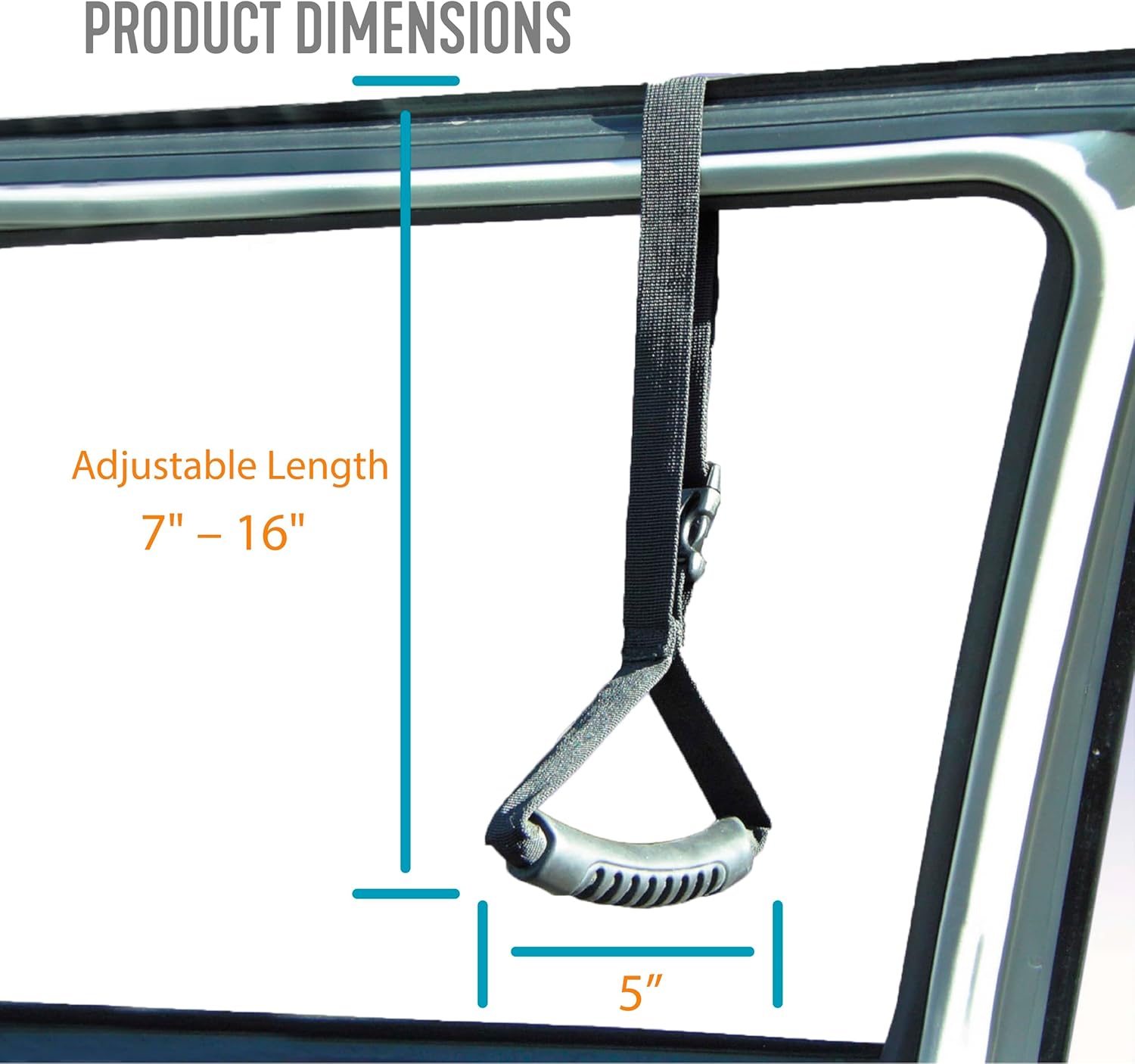 Stander CarCaddie, Car Safety Grab Bar for Adults, Seniors, and Elderly, Ergonomic Vehicle Support Handle with Adjustable Strap and Non-Slip Rubber Grip, Automotive Standing and Mobility Aid - Image 2