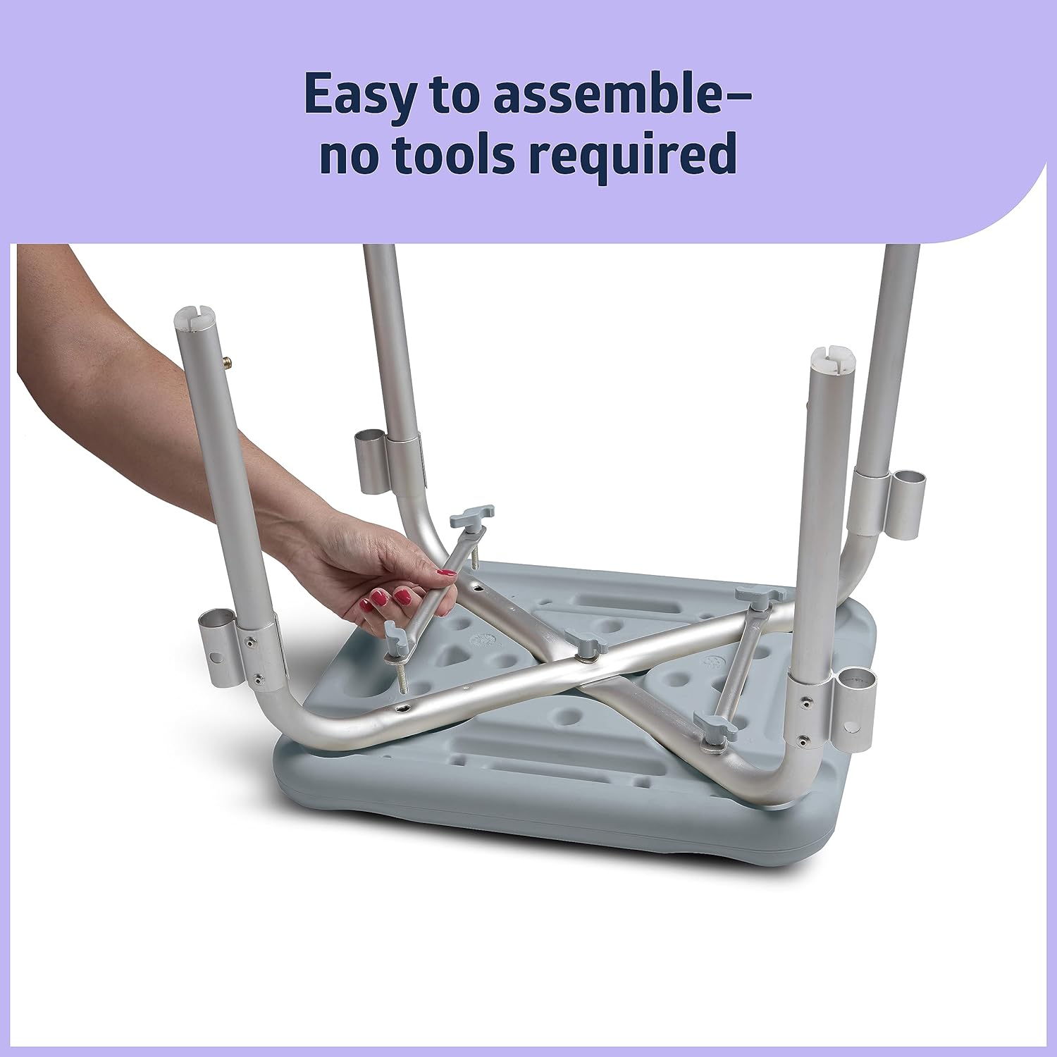 Medline Backless Shower Chair with Arms - 350 lb. capacity, Bench, Stool, Seat for Elderly, Seniors Independent Adult and Disabled Adults - Image 3