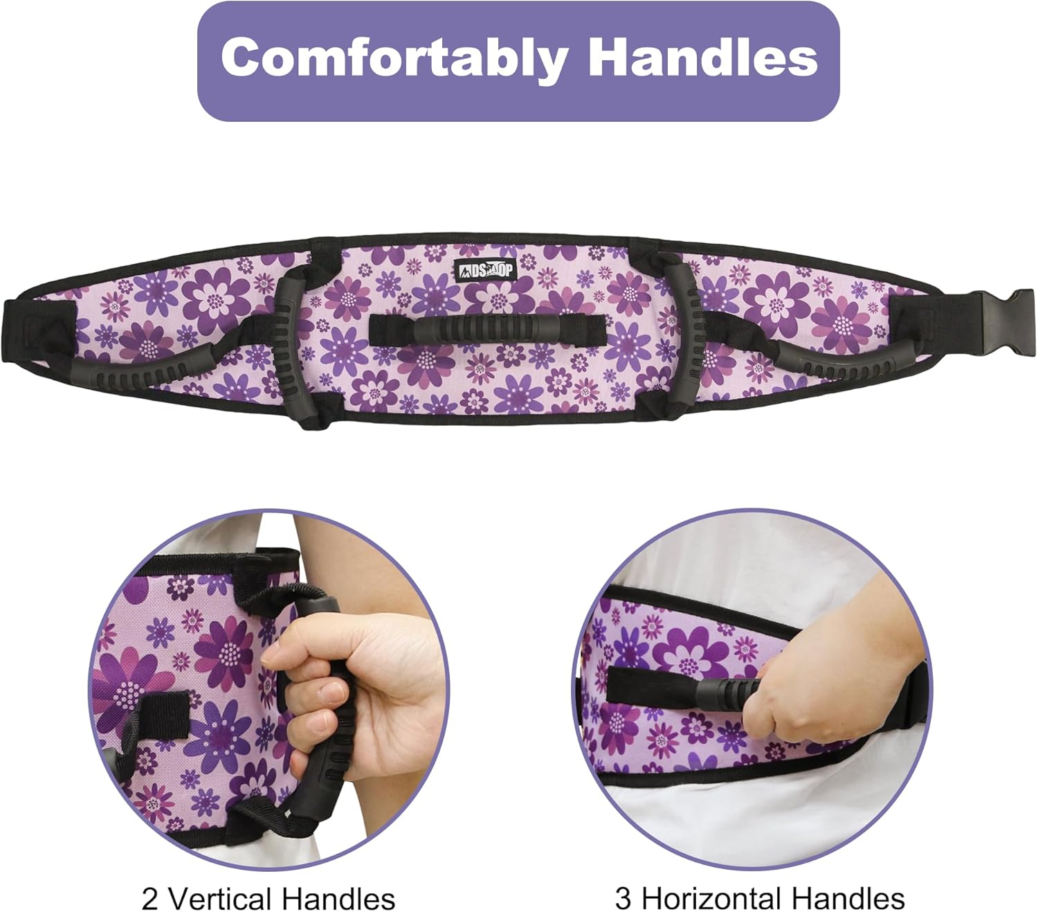 Gait Belt Transfer Belt for Seniors with Handles, Anti-Slip Gate Belt for Elderly Lifting with Quick Release Buckle, Medical Belt for Lifting Patients, for Handicap, Physical Therapy, Elderly (Purple) - Image 5