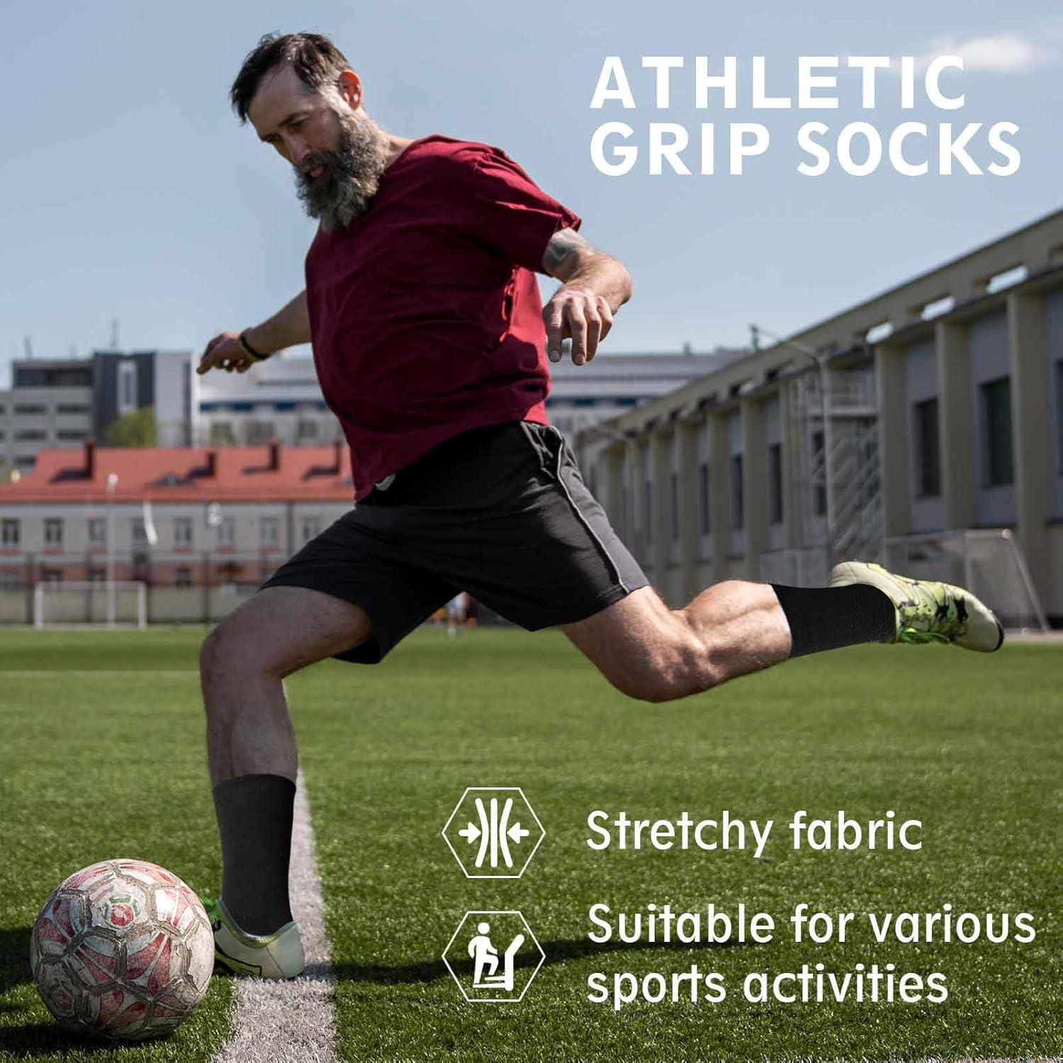 ZAKASA Non Slip Grip Socks - Non Skid Crew Grippy Socks for Men Women Anti Slip Gripper for Elderly Hospital Yoga - Image 4