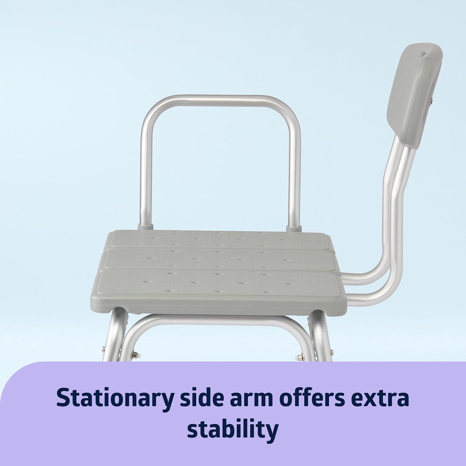 Medline Transfer Bench for Bathtubs and Showers, Adjustable Shower Bench and Bath Seat for Seniors and Adults, Slip-Resistant Feet, Heavy-Duty 400 lb. Weight Capacity, Tool-Free Assembly - Image 6