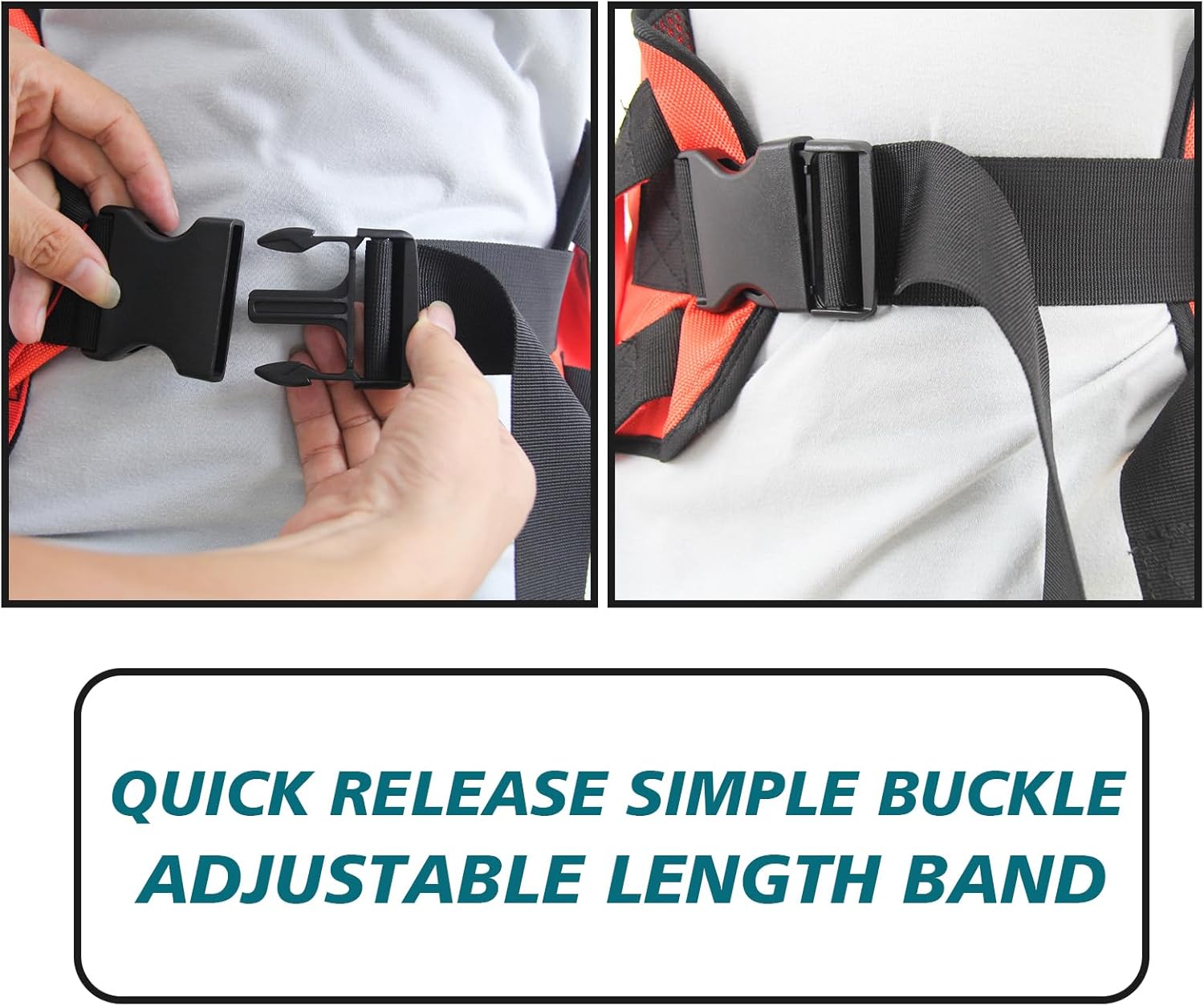 Transfer Belt Transfer Sling, Safety Lifting Aids Home Bed Assist, Transfer Nursing Sling Gait Belt with Widened Back Curve Design for Senior Elderly Patient Care (Blue) - Image 4