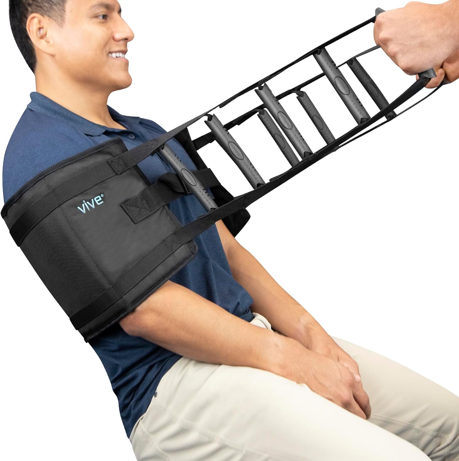 Vive Transfer Sling - Padded Assist Gait Belt - Heavy Duty Patient Lift with Straps - Mobility Standing and Lifting Aid for Disabled, Elderly, Seniors, Injured - Safely Move from Bed and Wheelchair