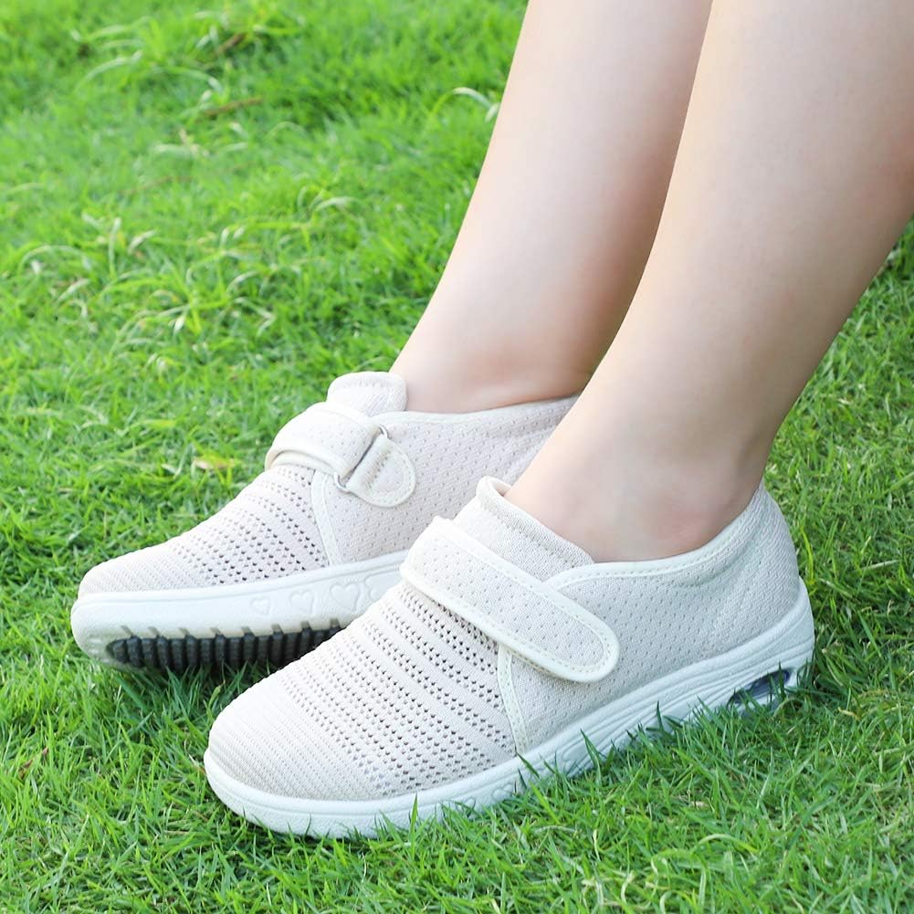Womens Diabetic Walking Shoes Adjustable Outdoor Sneakers Recovery Easy On Off Strap Wide Width Slippers Comfort for Seniors Elderly Woman Swollen Feet, Edema, Foot Pain - Image 6