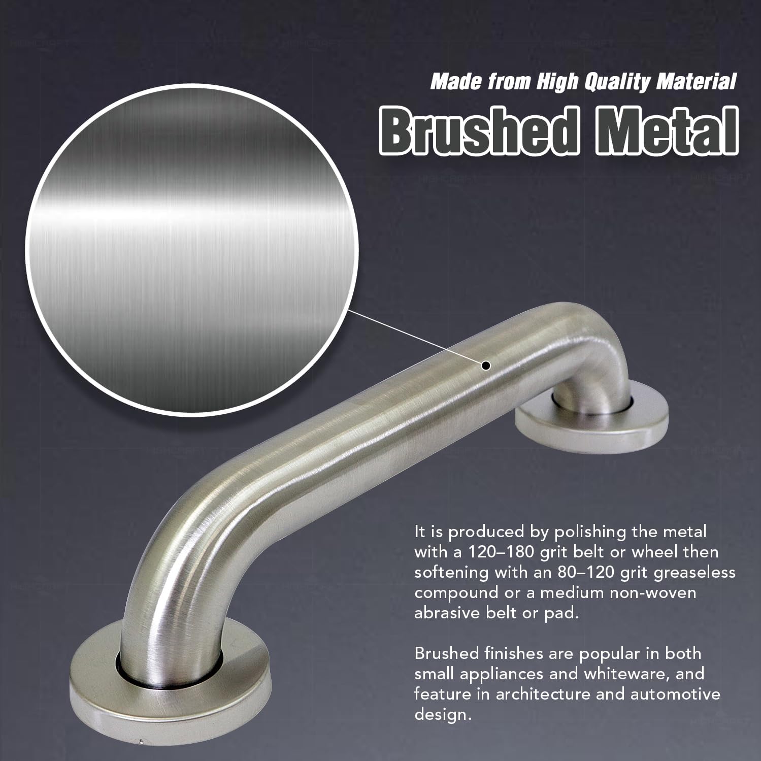 Grab Bar for Bathtubs and Showers, Shower Grab Bars for Seniors and Elderly, Safety Bar for Bathroom 30" x 1.5" ADA Compliant Grab Bar, Heavy Duty Stainless Steel Shower Handle Wall Mount - Image 5