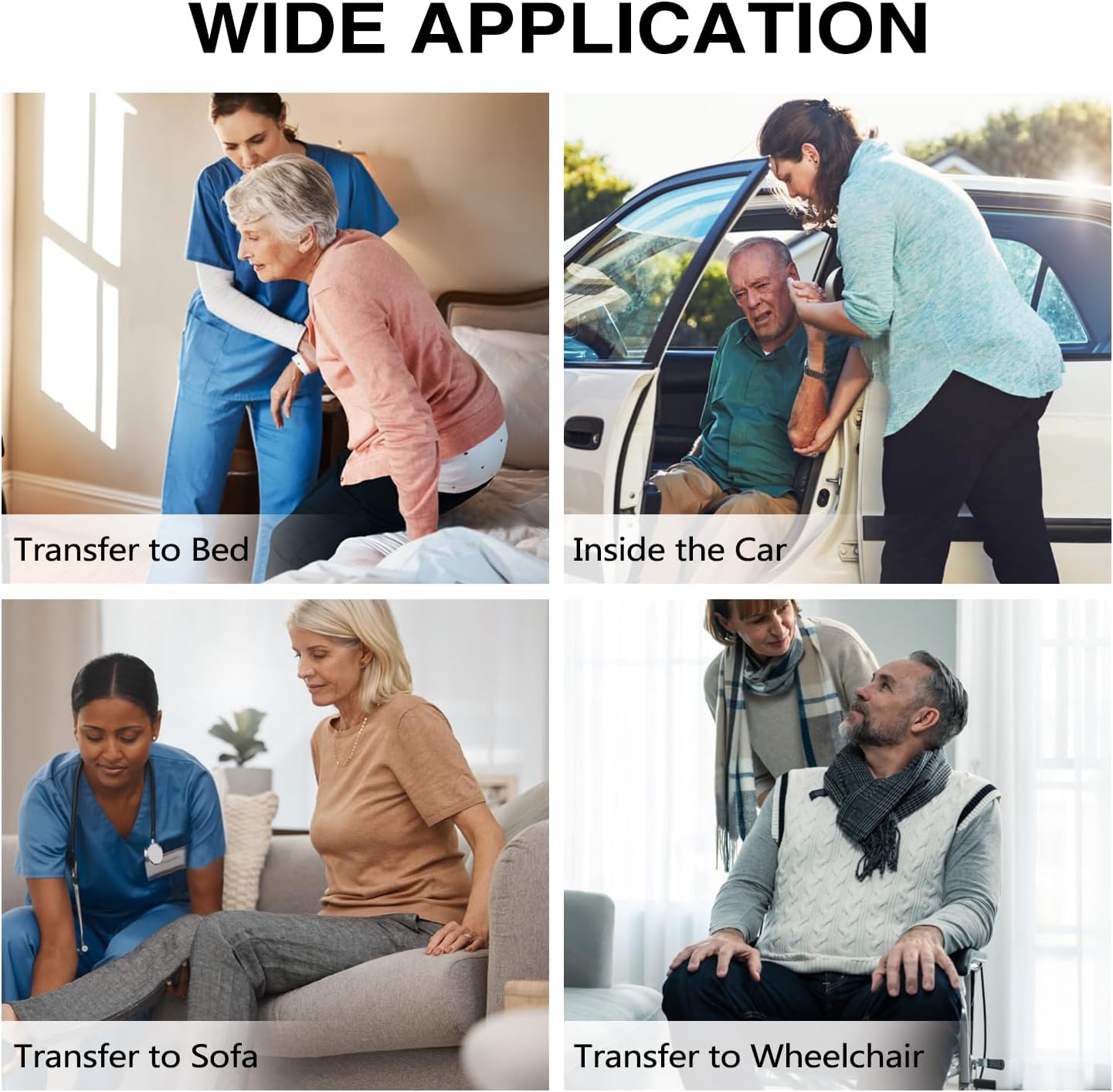 Gait Belt Transfer Belt for Seniors with 6 Handles, Standing Assist Aid for Elderly, Handicap, Occupational & Physical Therapy Caregiver Nurse Therapist, Walking & Standing Lift Belt Holds up 500 LBS - Image 6