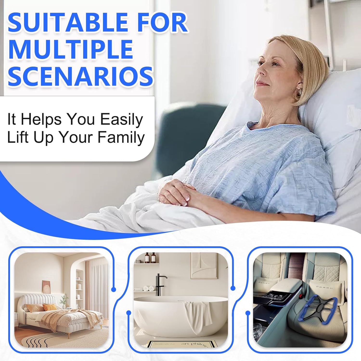 Lift Assist for Elderly,Aids for Disabled and Elderly with No-Slip Grip Handles,Standing Aids & Supports to Transfer Elderly, Senior, Bariatric, Patient Or Disabled,As Seen On Tv(Blue) - Image 4