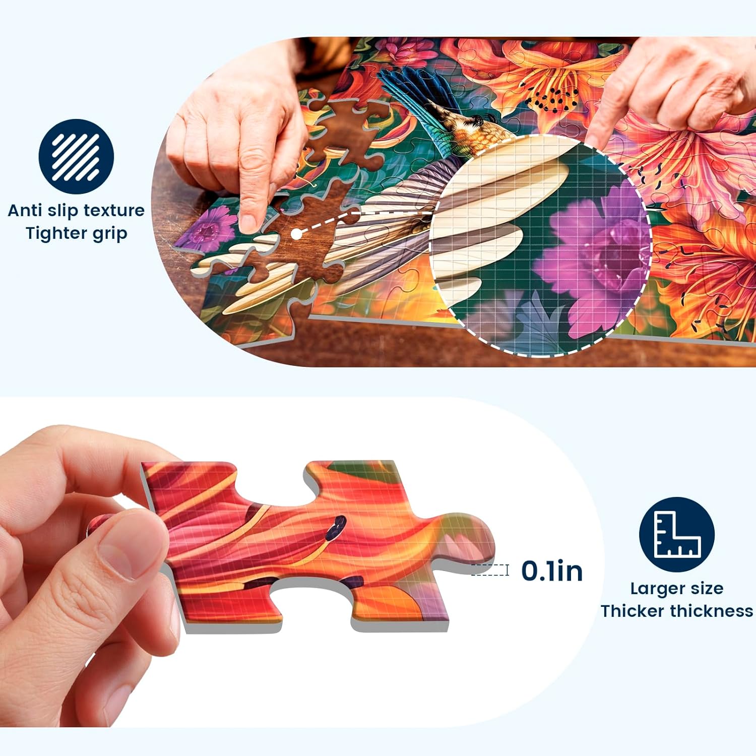 3 Pack 48 Large Piece Puzzle for Seniors Puzzles Dementia Alzheimer's Products and Activities for Elderly Large Piece Puzzles Alzheimer's Easy Puzzles Gift Memory Games for Patients, 3 Storage Bag - Image 3