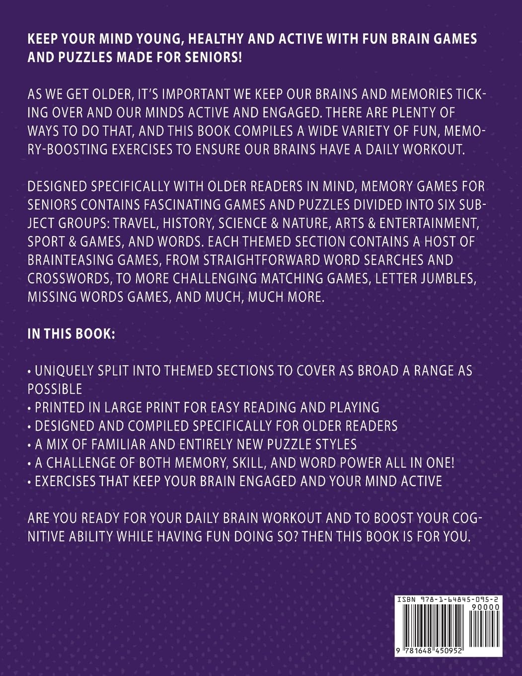 Memory Games for Seniors (Large Print): A Fun Activity Book with Brain Games, Word Searches, Trivia Challenges, Crossword Puzzles for Seniors and More! (Cognitive Senior Activities) - Image 2