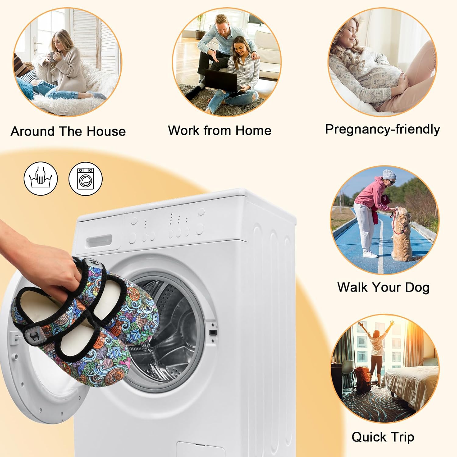 Comfy House Slippers for Women Men Wide Diabetic Sock Slippers Soft Slip On Slippers Cozy Barefoot House Shoes - Image 6