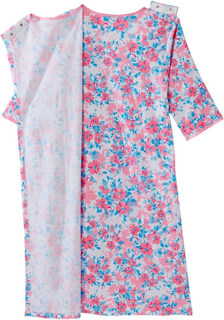 Silverts Open-Back Hospital Gowns for Women – Comfortable, Dignified, Easy Dressing for Seniors & Patients - 2/3 Sleeve - Image 2